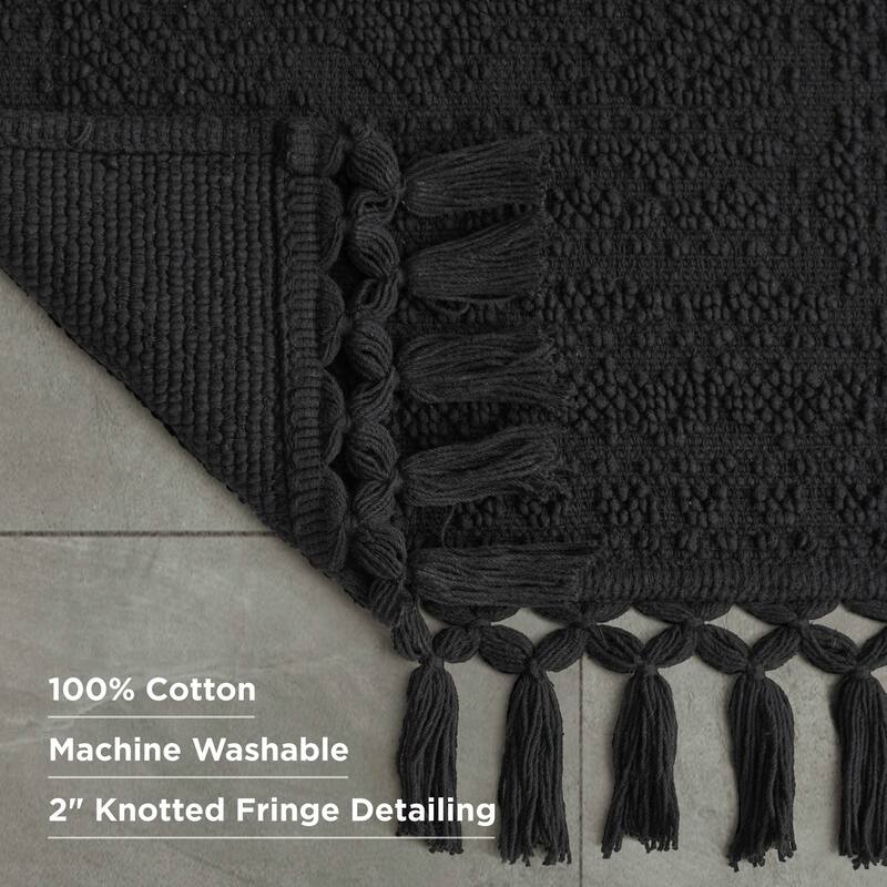 French Connection Nellore Fringe Cotton Bath Rug