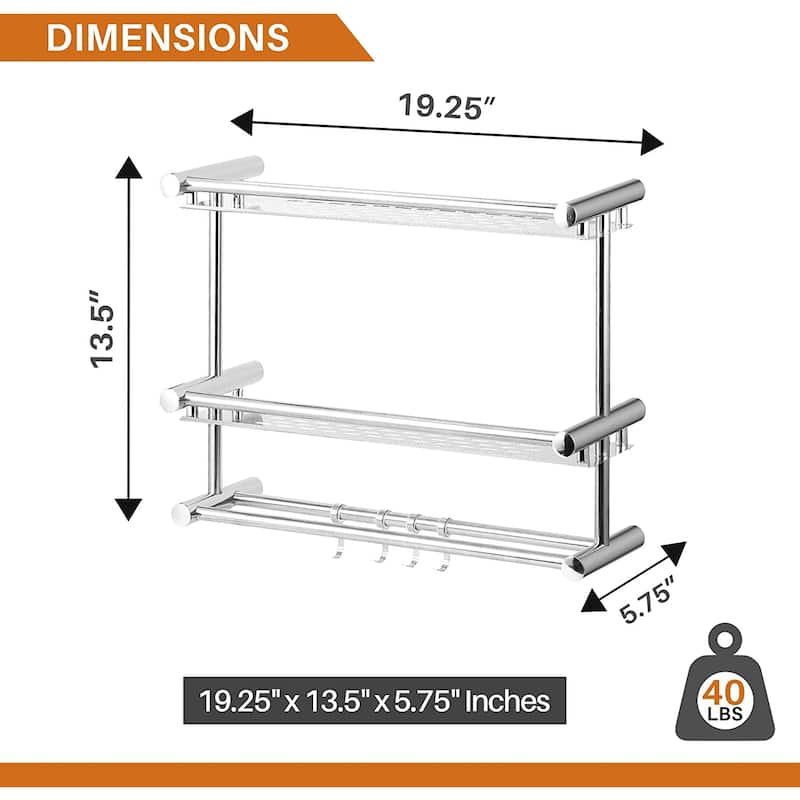 Cheer Collection 2 Tier Wall Mounted Shower Caddy