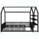 preview thumbnail 12 of 22, Metal House Bed with Fence and Detachable Storage Shelves