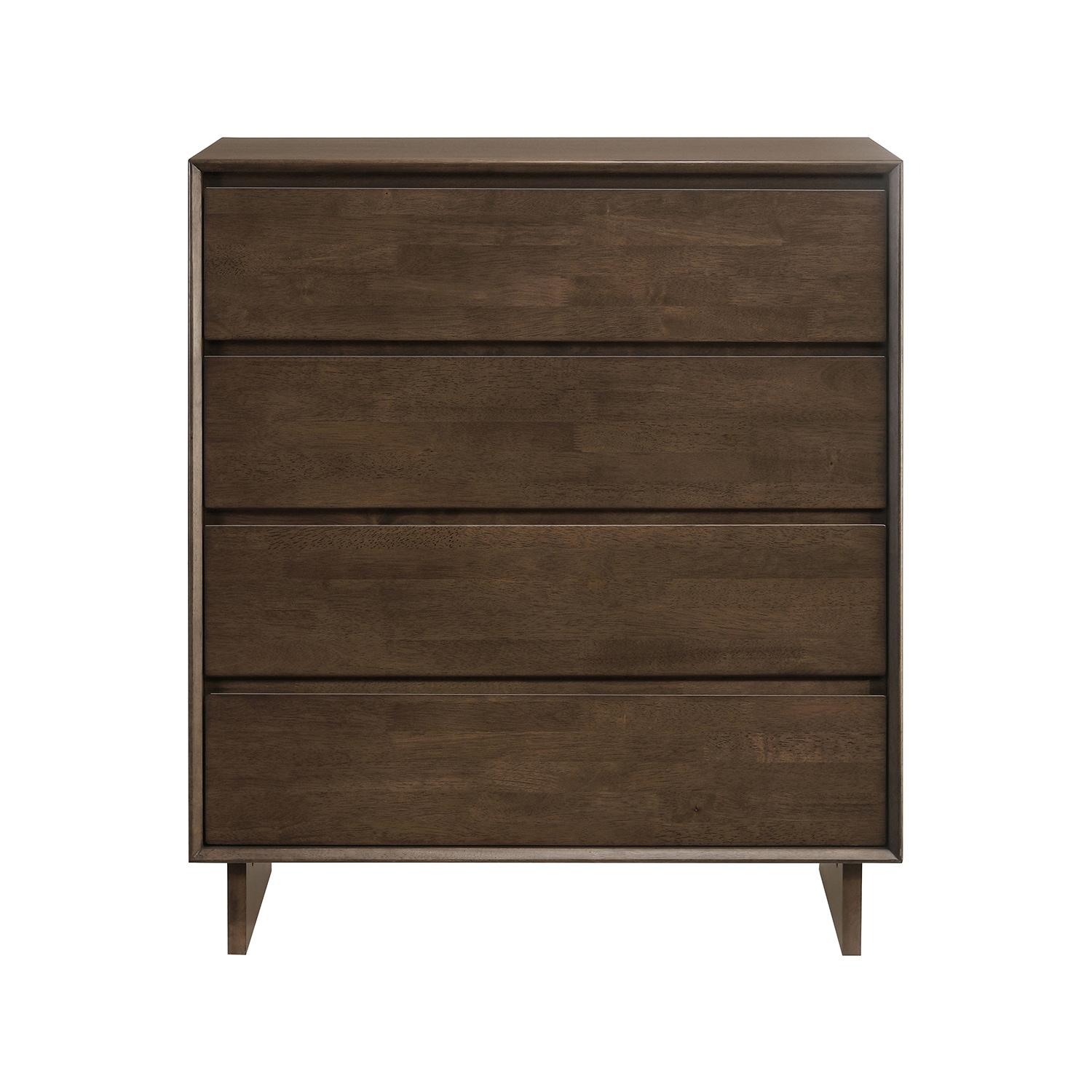 4 Drawers Wooden Chest with Wide Legs in Warm Brown