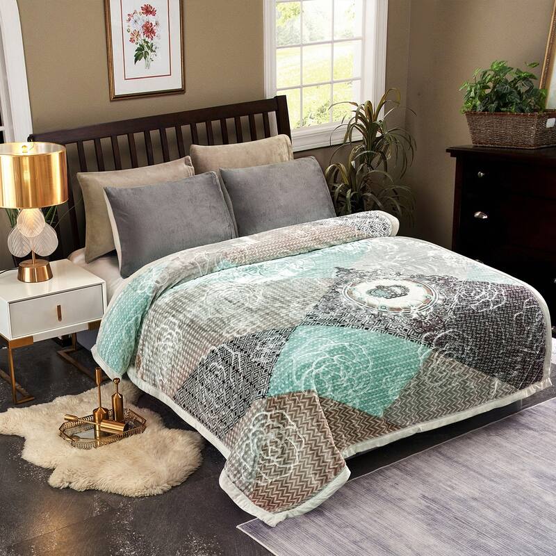 Plush Raschel Korean Printed Fleece Blanket