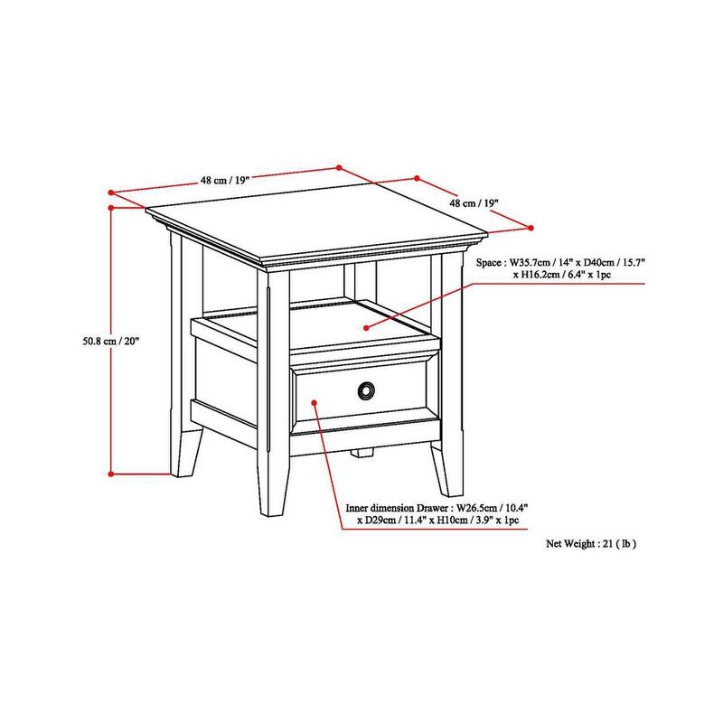 WYNDENHALL Halifax Solid Wood 19-inch Square End Table - 19 inch wide