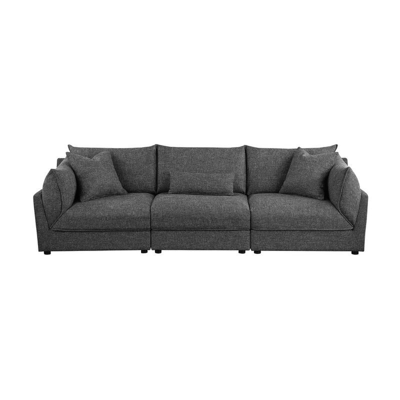Tomasina Barely Black Upholstered 3-Piece Sofa