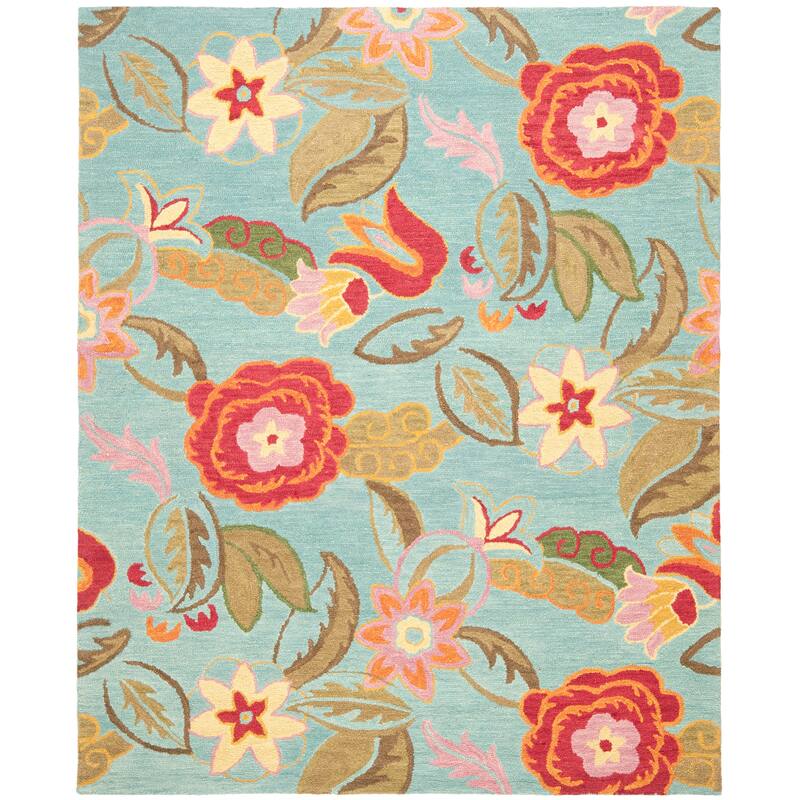 SAFAVIEH Handmade Blossom Luken Wool Area Rug - 11' x 15' - Blue/Multi
