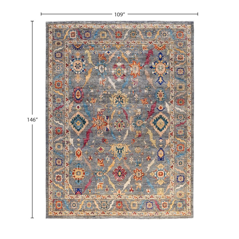 Serapi One-of-a-Kind Hand-Knotted Area Rug - Gray - 9' 1" x 12' 2"