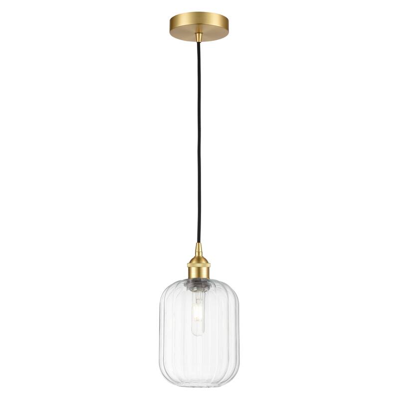 Innovations Lighting Endless Possibilities Edison - Preston - 1 Light 7" Jar Shade Cord Hung Mini Pendant - Clear/Satin Gold