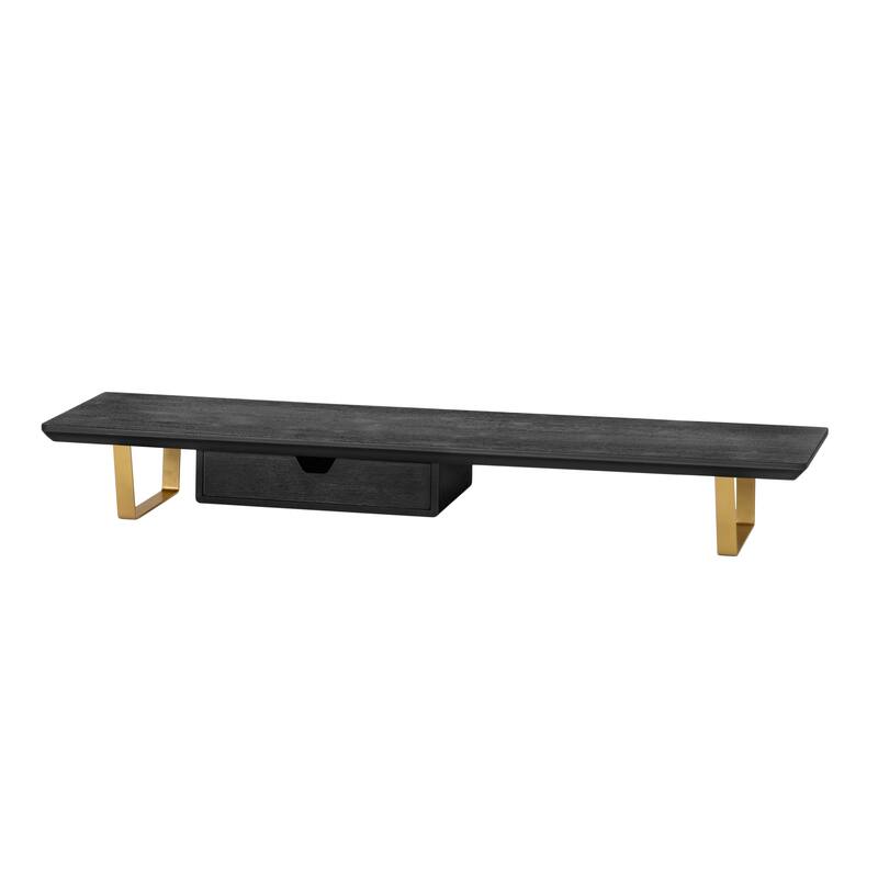 Jani Wood Monitor Stand Riser Desk - Ergonomic Design Stand, Desktop Organizer Table for Home, Office Workspace, Gaming Desk