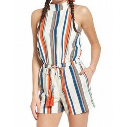 striped halter romper