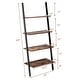 Gymax Industrial Ladder Shelf 4-Tier Leaning Wall Bookcase Plant Stand ...