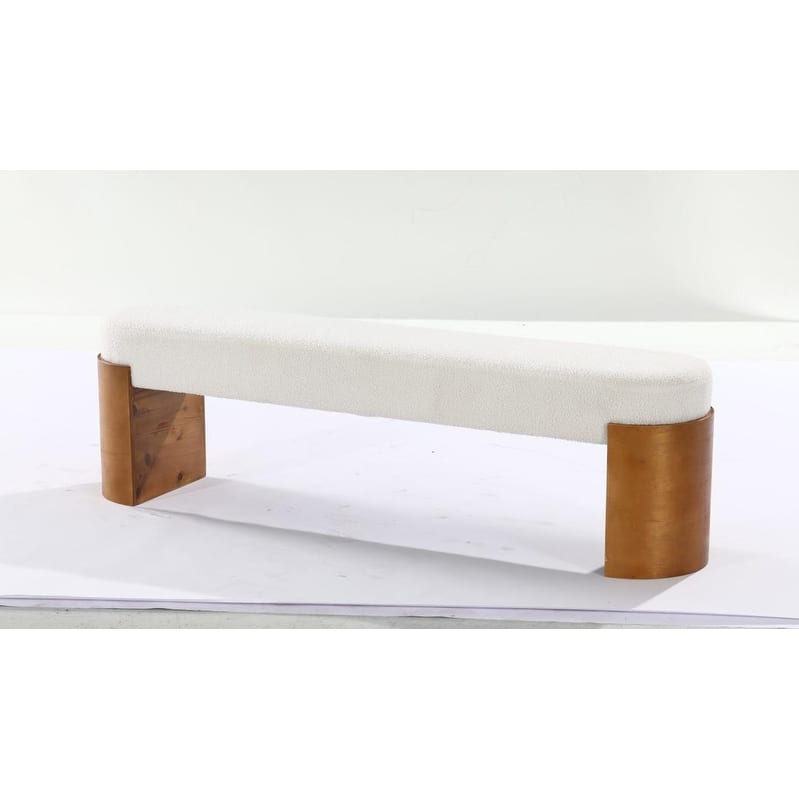 59" Modern Entryway Bench with High-Density Foam Seat