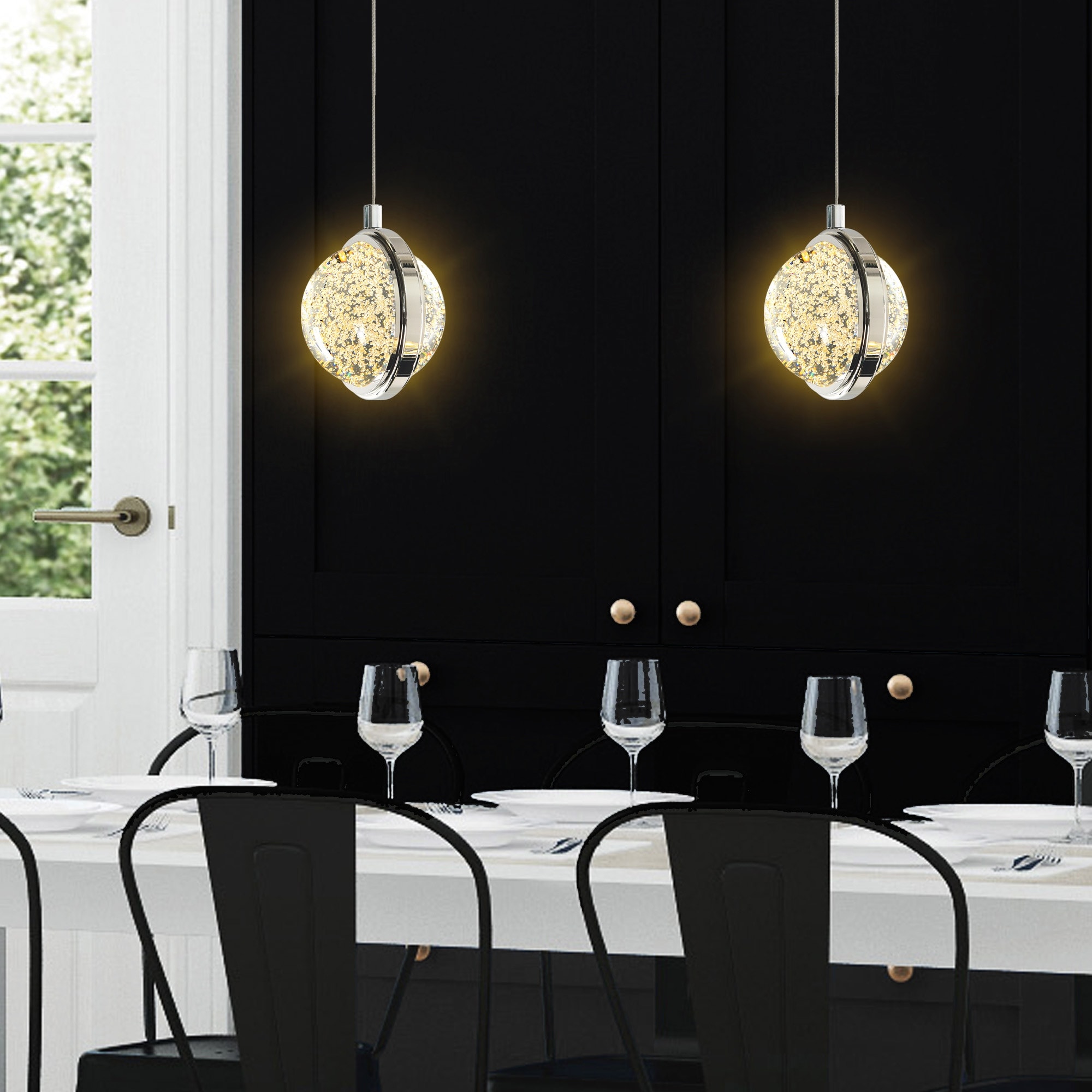 CWI Lighting Salvador Integrated LED 4in Polished Nickel Pendant - Polished Nickel