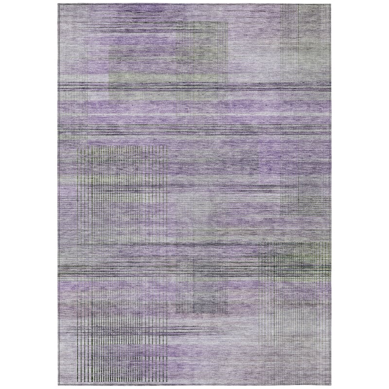 Machine Washable Indoor/ Outdoor Chantille Contemporary Imprints Rug