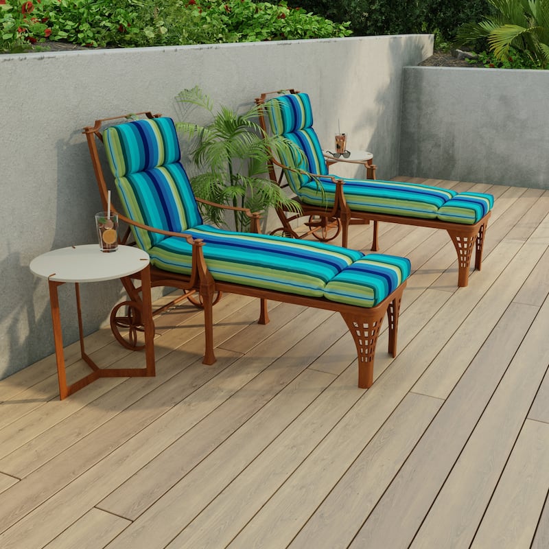 72" x 22" Outdoor Chaise Lounge Cushion with Ties and Loop - 72'' L x 22'' W x 3.5'' H