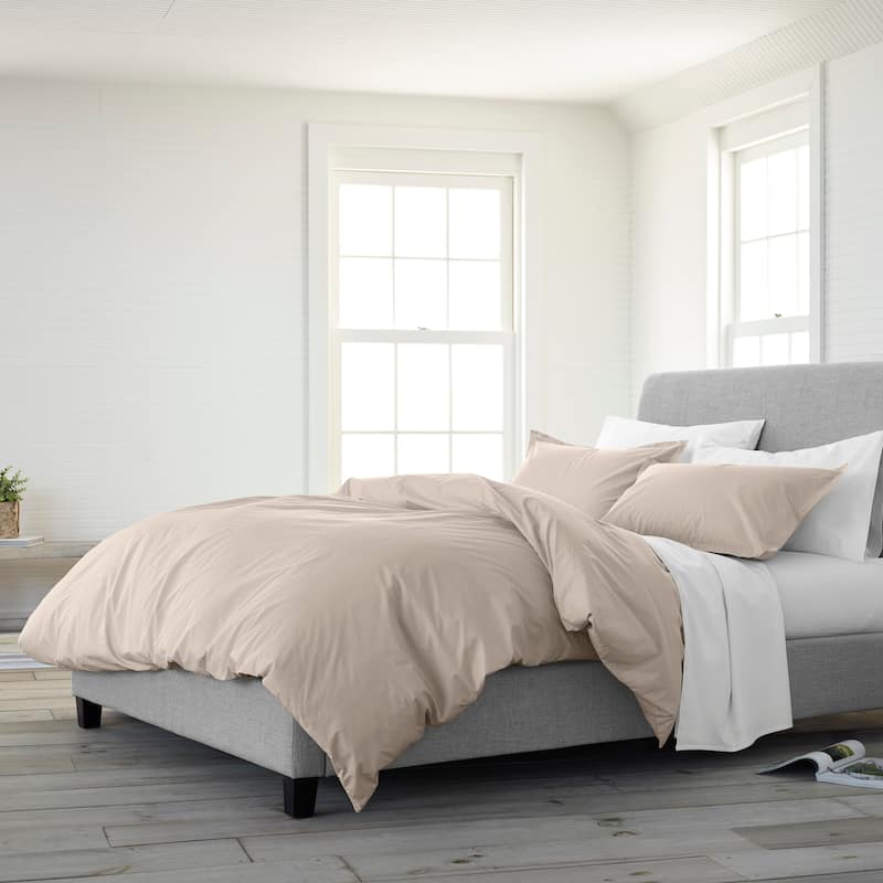 Clean Design Home x Martex T300 Percale Duvet Set - Linen - Twin XL