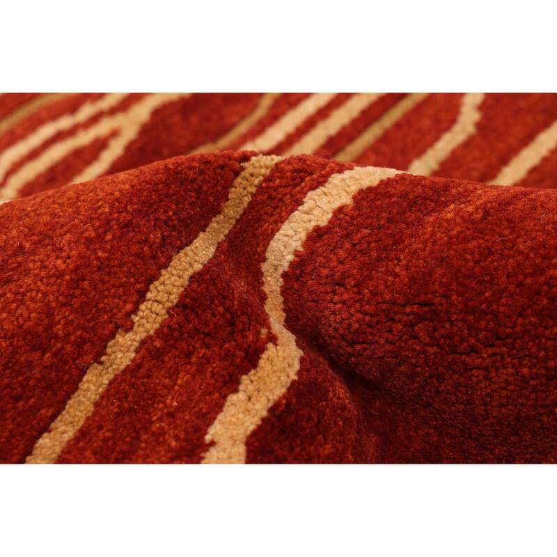 ECARPETGALLERY Hand-knotted Peshawar Ziegler Dark Copper Wool Rug - 5'0 x 7'0