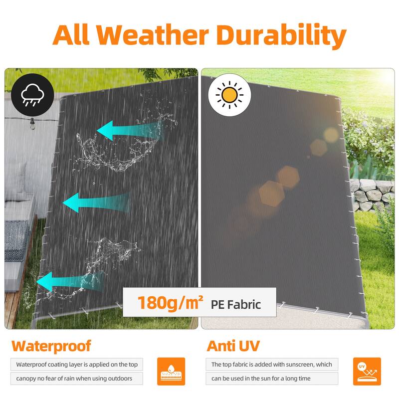 Heavy Duty Carport, Waterproof & UV Resistant Garage Cover with 8 Heavy-Duty Galvanized Steel Poles, Tool-Free Assembly