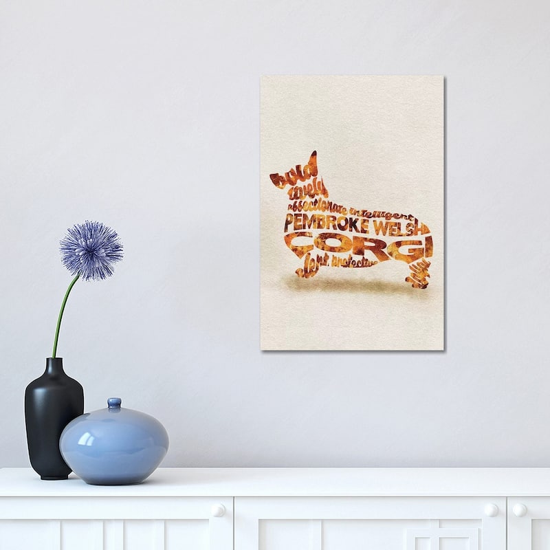 iCanvas "Pembroke Welsh Corgi" by Ayse Deniz Akerman Canvas Print - 18x12x1.5