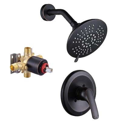 WOWOW Single Handle 5-Spray Round Shower Faucet with Valve