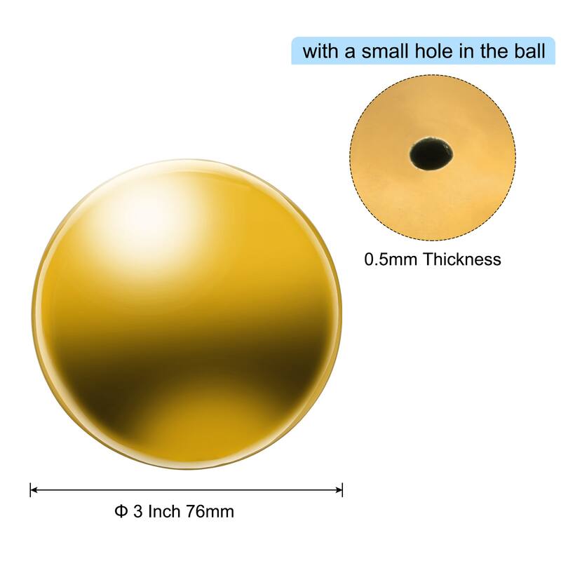 Gazing Ball Stainless Steel Gazing Globe Mirror Sphere - Bright Yellow - 3 Inch Dia - 3 Inch Dia