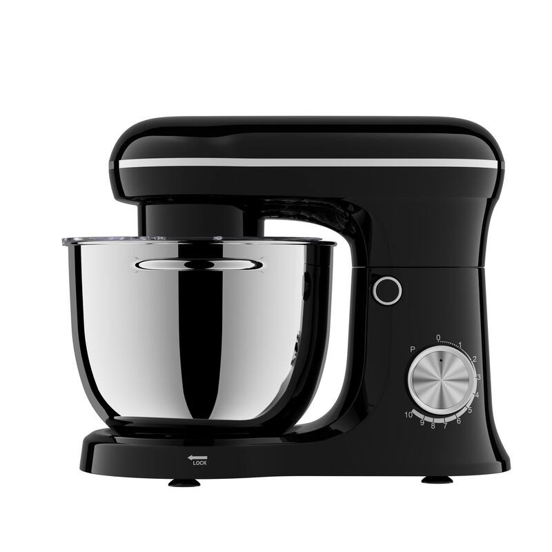 Anmytek Black Stand Mixer Multifunctional Kitchen Appliance for Baking Dough Heavy Duty Modern Countertop Mixing