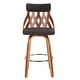 preview thumbnail 18 of 24, York Mid-Century Modern 26" Counter Stool in Wood and Fabric Charcoal Fabric/Walnut Wood