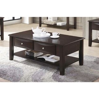 Modern Coffee Table with Two Drawers - Bed Bath & Beyond - 36417089