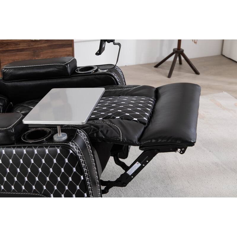 Black Power Zero Gravity Recliner with Storage Armrest, Cup Holder, Laptop Table, Phone Holder, Reading Light, USB Port