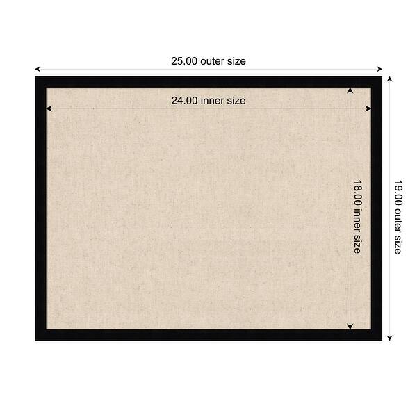 dimension image slide 16 of 91, Amanti Art Framed Fabric Pinboard Natural Linen Printed Bulletin Board