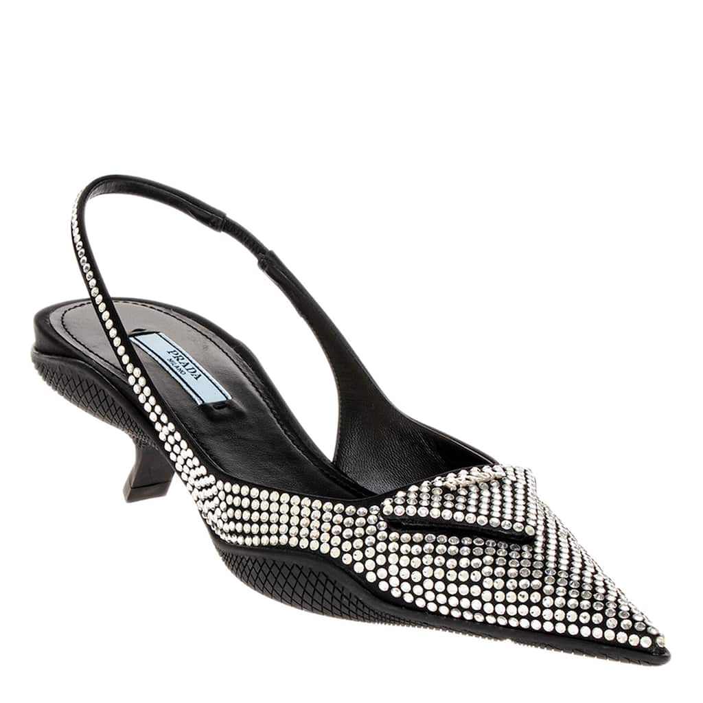 Prada Slingback Pumps with Crystals