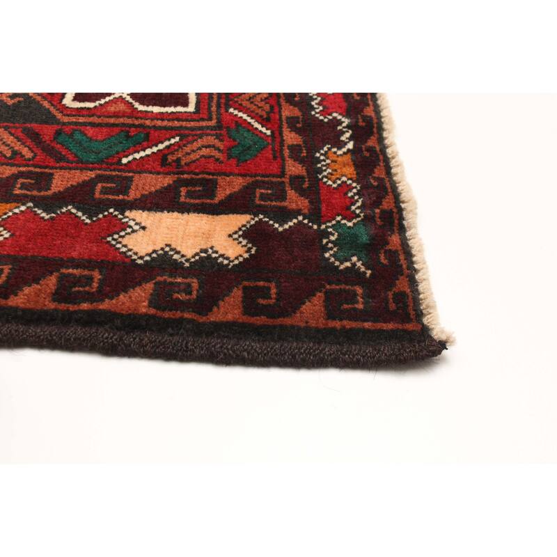 ECARPETGALLERY Hand-knotted Teimani Burgundy Wool Rug - 3'7 x 7'0