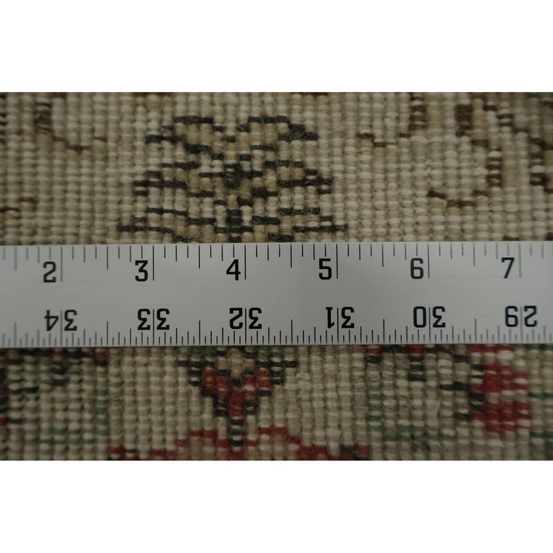 Hand Knotted Oriental 100% Wool Carpet Transitional All-Over Beige & Ivories Anatolian Area Rug - 9' 7'' X 5' 7''
