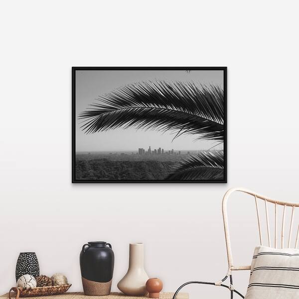 Shop Los Angeles Skyline Framed By Palm Tree From Hollywood Hills