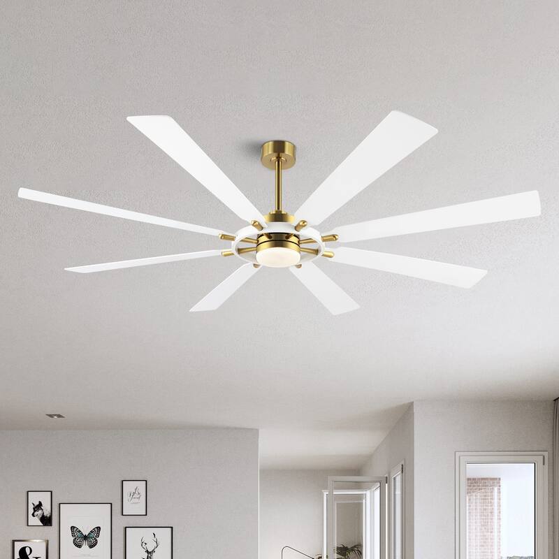 WINGBO 80-inch 8-Blades Indoor DC Motor Ceiling Fan With LED Light and Remote Control