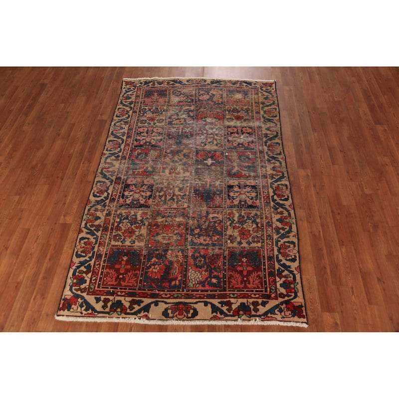 Garden Design Bakhtiari Persian Rug Handmade Wool Carpet - 4'5" x 7'0"