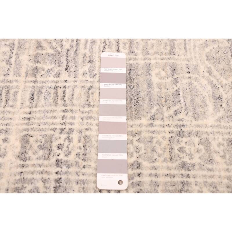 ECARPETGALLERY Hand Loomed Elysian Grey Wool Rug - 7'10 x 9'11