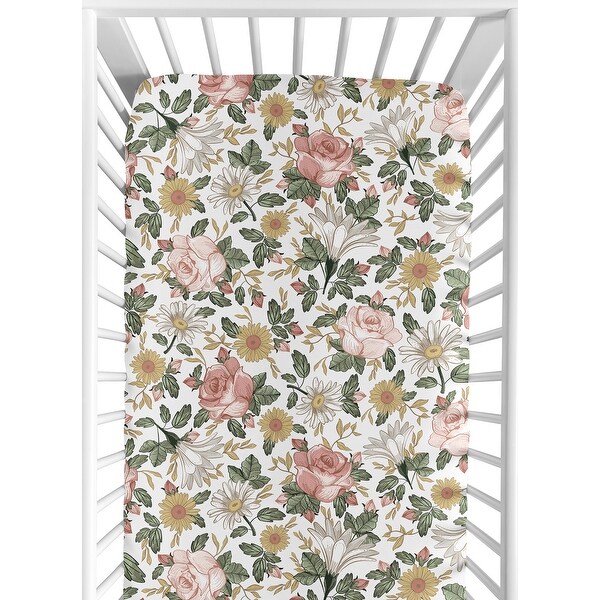 Sweet Jojo Designs Vintage Floral Boho Girl Fitted Crib Sheet