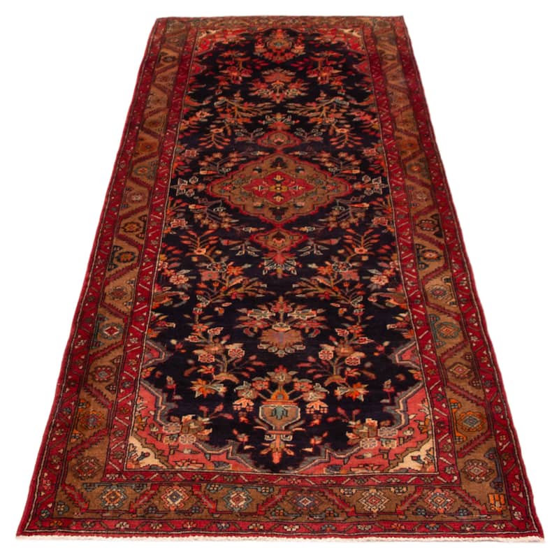 ECARPETGALLERY Hand-knotted Andelz Dark Navy Wool Rug - 4'2 x 11'9