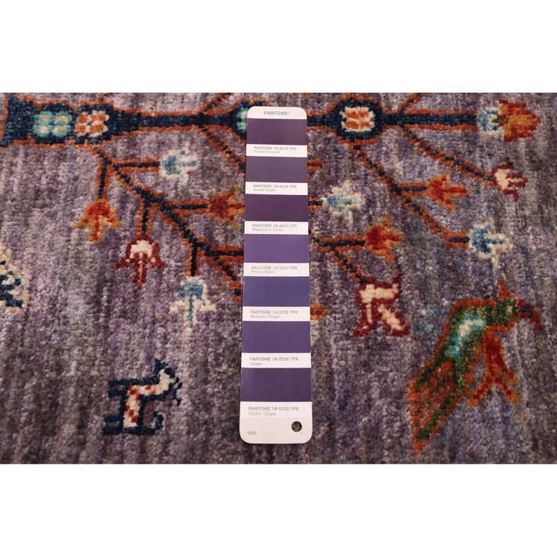 ECARPETGALLERY Hand-knotted Modern Ersari Light Purple Wool Rug - 8'2 x 9'9