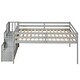preview thumbnail 4 of 7, Multifunctional Design Wood Loft Bed with Built-in Storage Staircase, Ample Storage Space, Twin Size