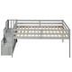preview thumbnail 9 of 7, Versatile Twin Size Wood Loft Kids Bed with Staircase,Guardrail