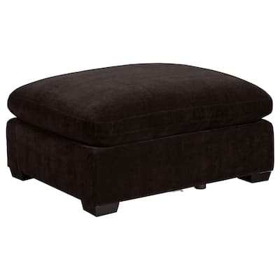 Lahe 41 Inch Modular Ottoman, Tapered Legs, Cushioned, Soft Brown Fabric