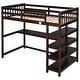 preview thumbnail 61 of 82, Space-Saving Loft Bed with Storage Shelves and Desk, Solid Wood Loft Bed Frame with Ladder and Guardrail for Kids Teens Adults