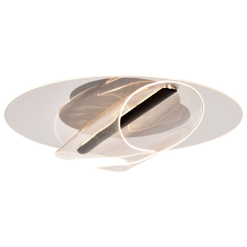 Geneva - 18 Inch LED Flush Mount - Matte Black - Silk Screened Acrylic Lens