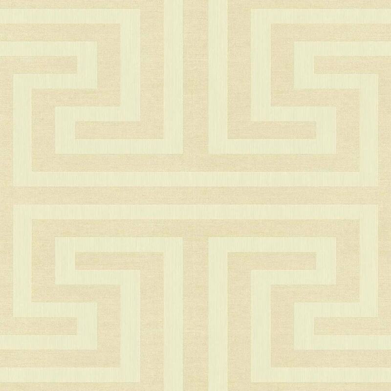 Galerie Wallcoverings Synergy Collection Geometric Maze Matte Finish Vinyl on Non-woven Wallpaper Roll - 33-feet long x 21-inches wide - Cream