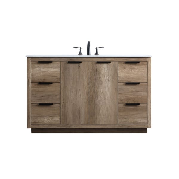 slide 2 of 11, Elegant Lighting VF19454 Blake 54" Free Standing Single Basin Vanity Natural Oak
