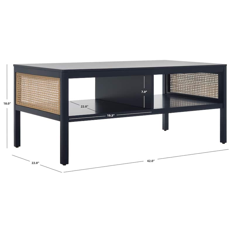 SAFAVIEH Marianna Coffee Table - 42" L x 22" D x 18" H - 42Wx22Dx18H - Navy