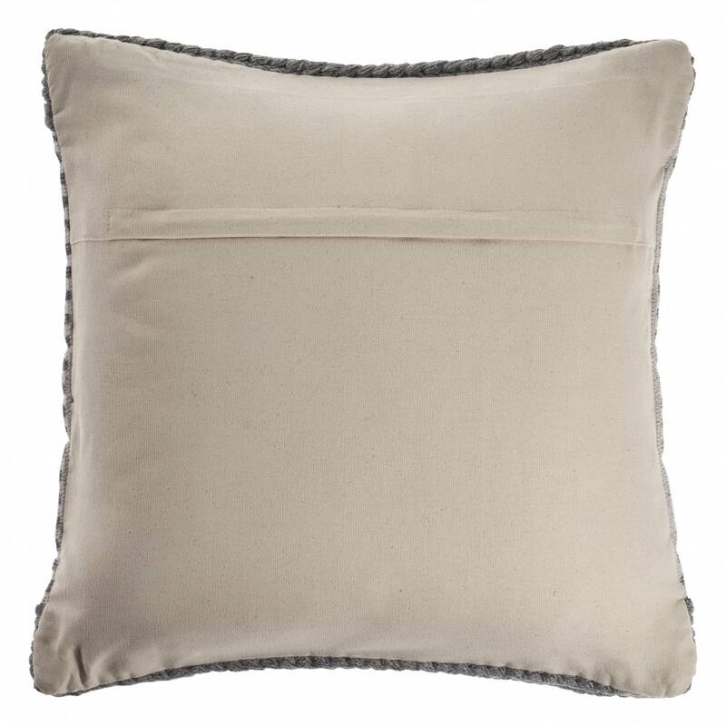 HomeRoots 20" X 20" Gray And Ivory 100% Cotton Striped Zippered Pillow