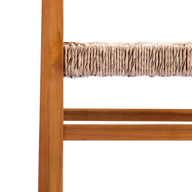 Christopher Knight Home - 5-Piece Acacia Wood Outdoor Square Dining Table Set with Wicker Woven Dining Chairs