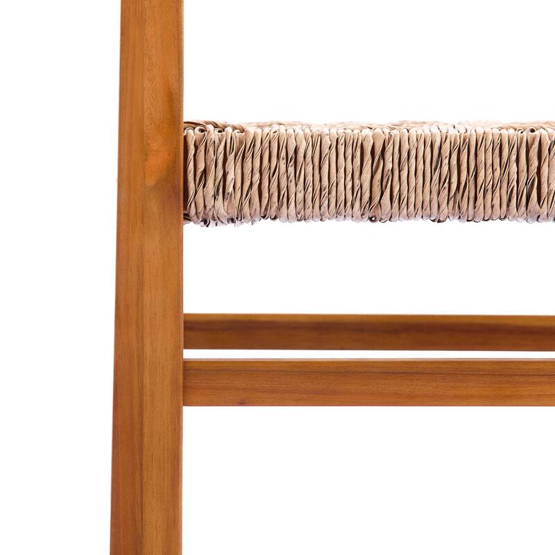 Christopher Knight Home - Acacia Wood Outdoor Patio Dining Chairs with Wicker Seat (Set of 2)