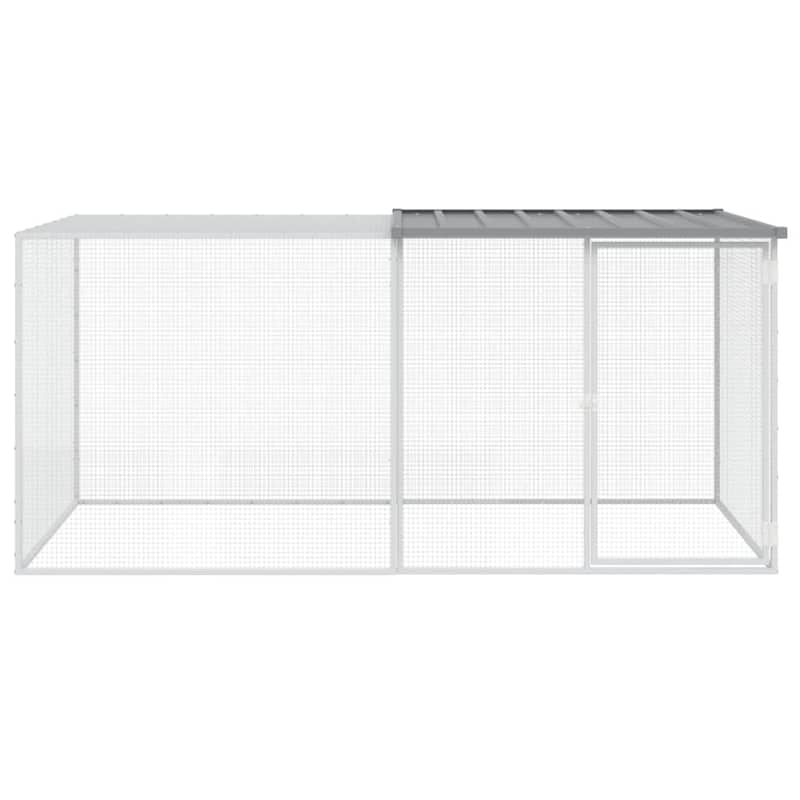 vidaXL Chicken Cage with Roof Light Gray/Anthracite multisize Galvanized Steel